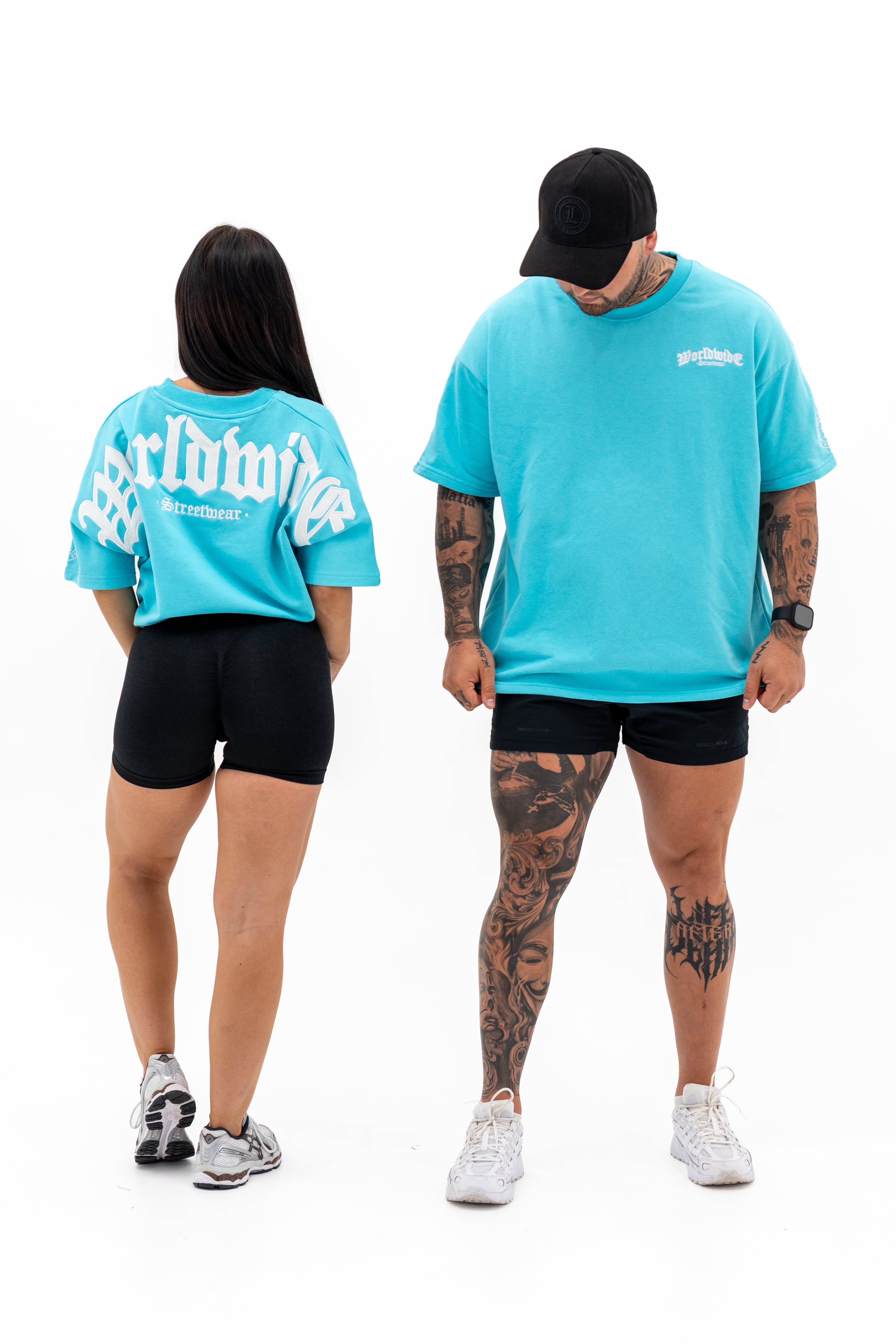 Worldwide Tee | Teal / White