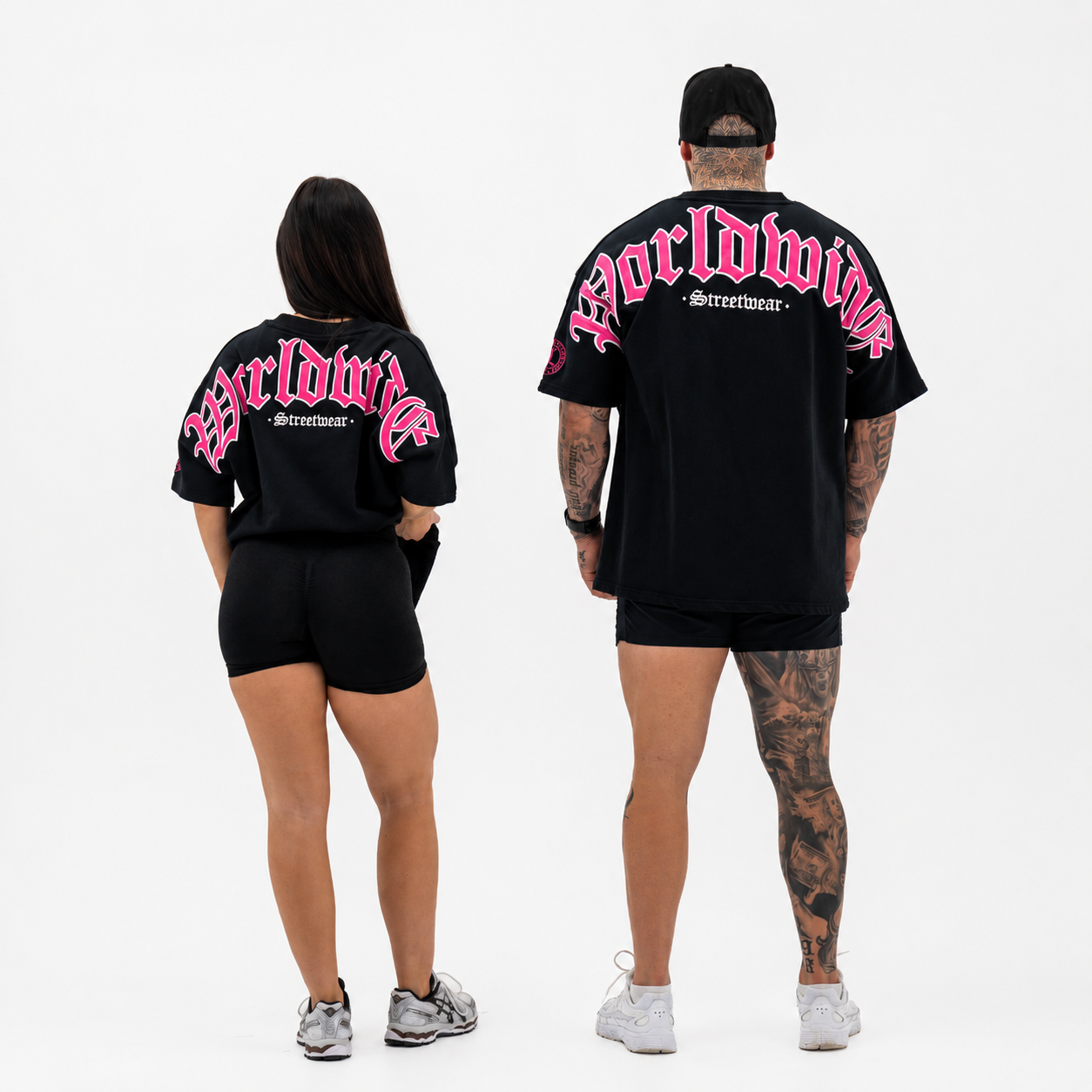 Worldwide Tee | Black / Pink