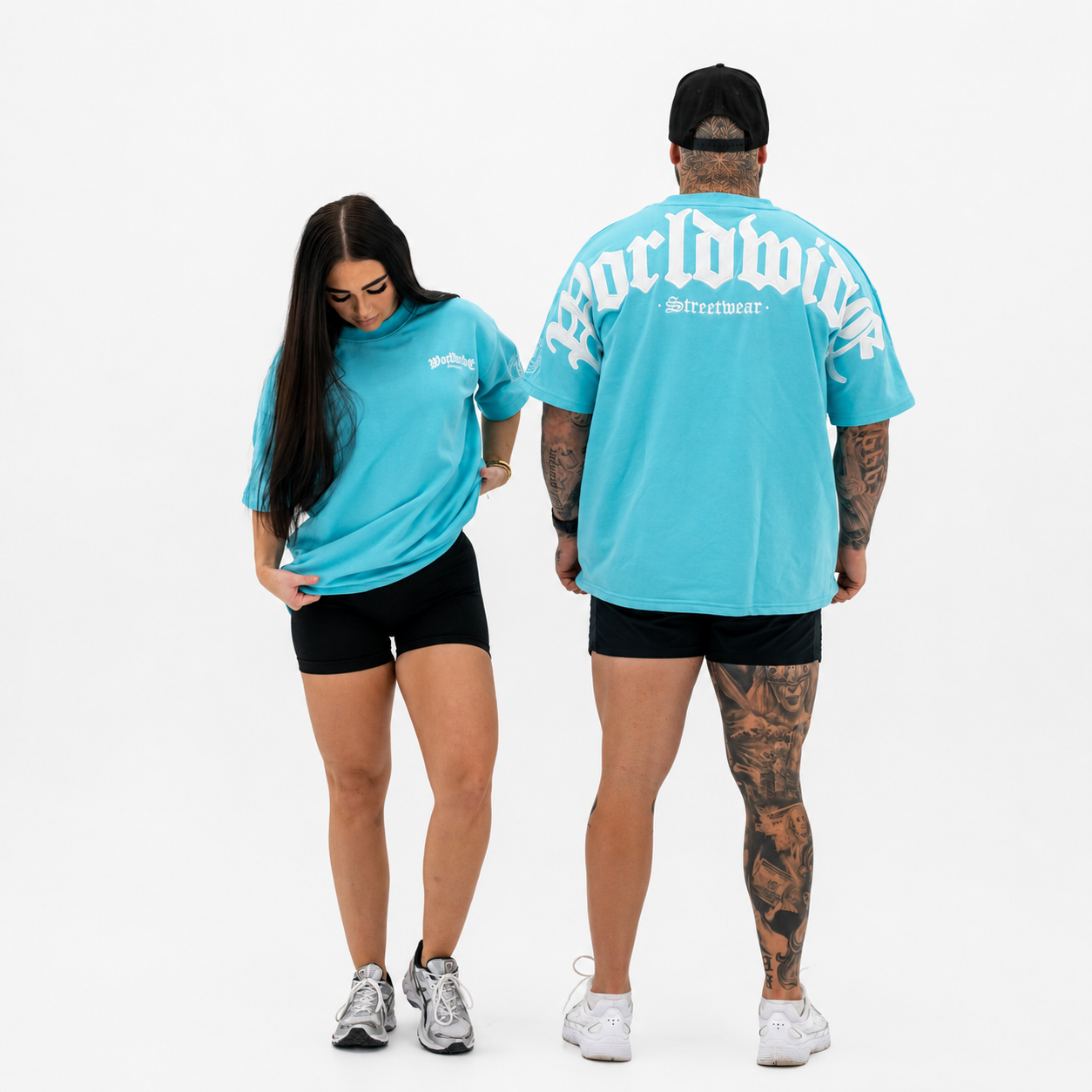 Worldwide Tee | Teal / White