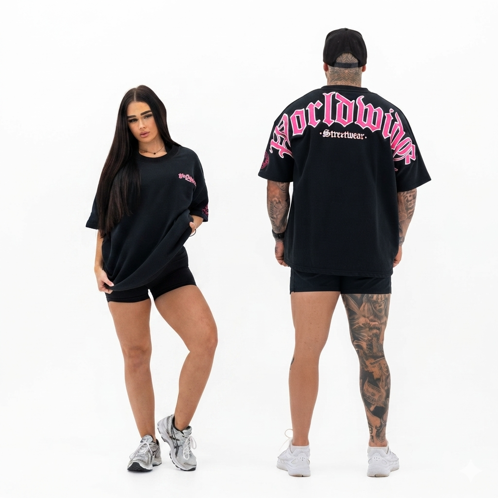 Worldwide Tee | Black / Pink
