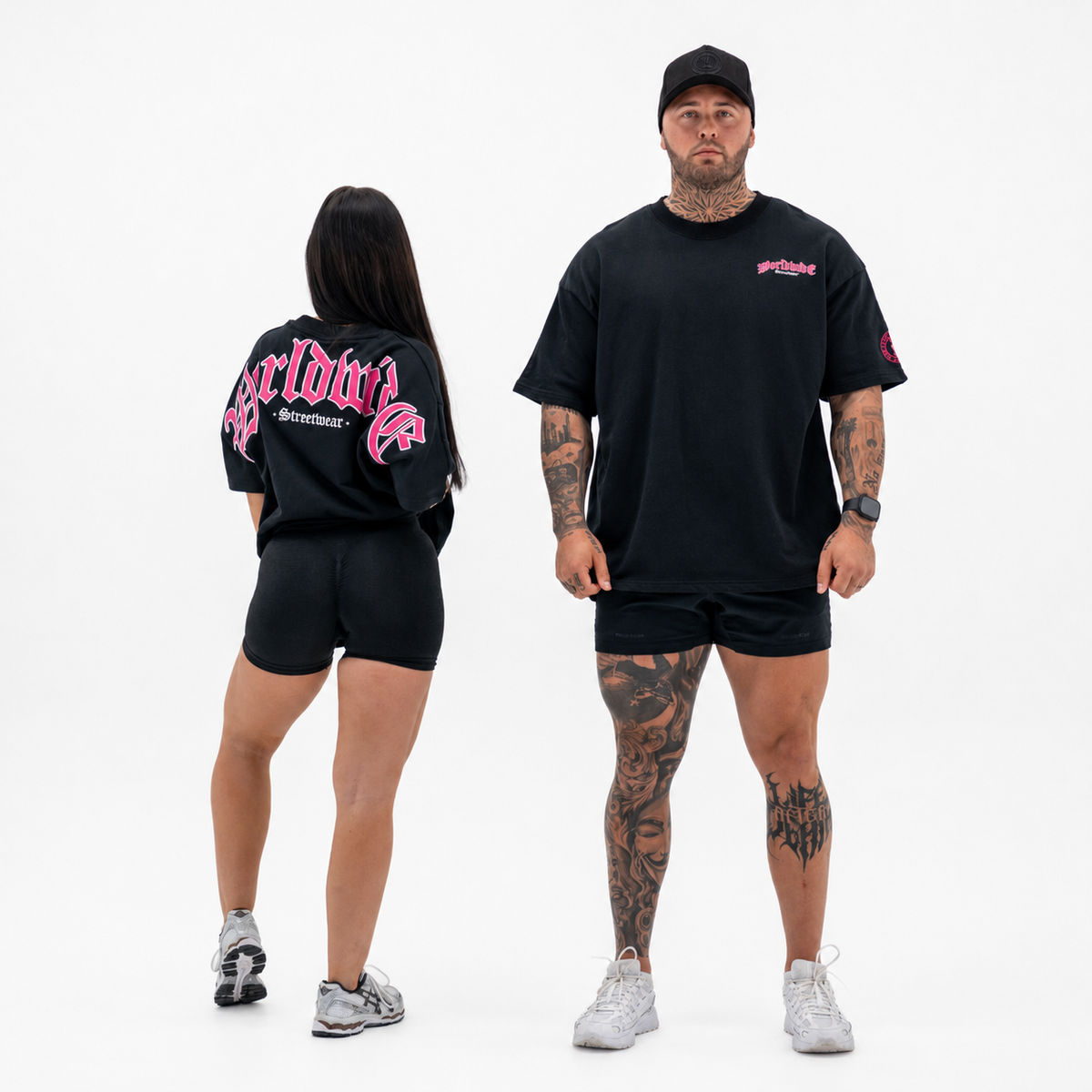 Worldwide Tee | Black / Pink