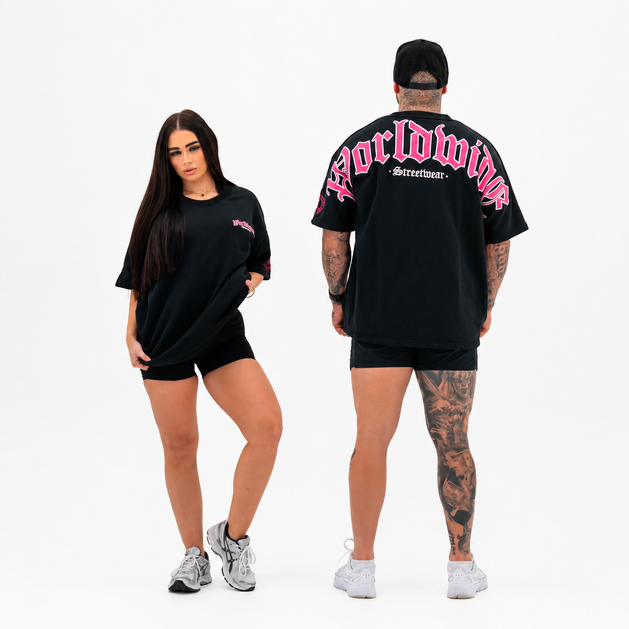 Worldwide Tee | Black / Pink