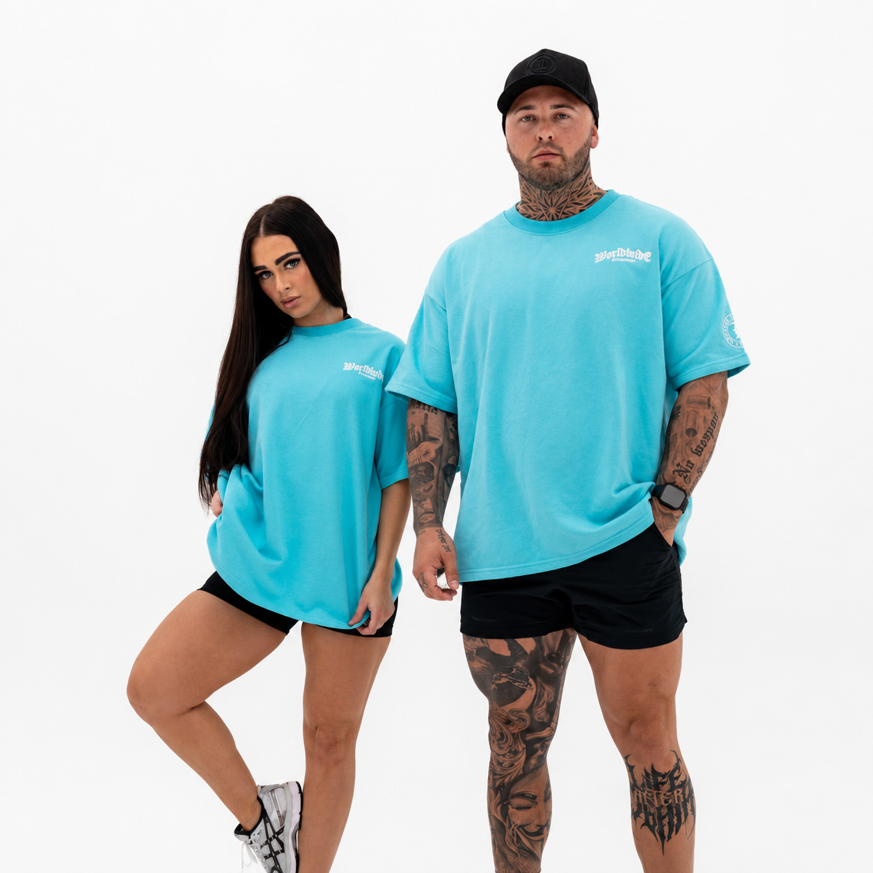Worldwide Tee | Teal / White