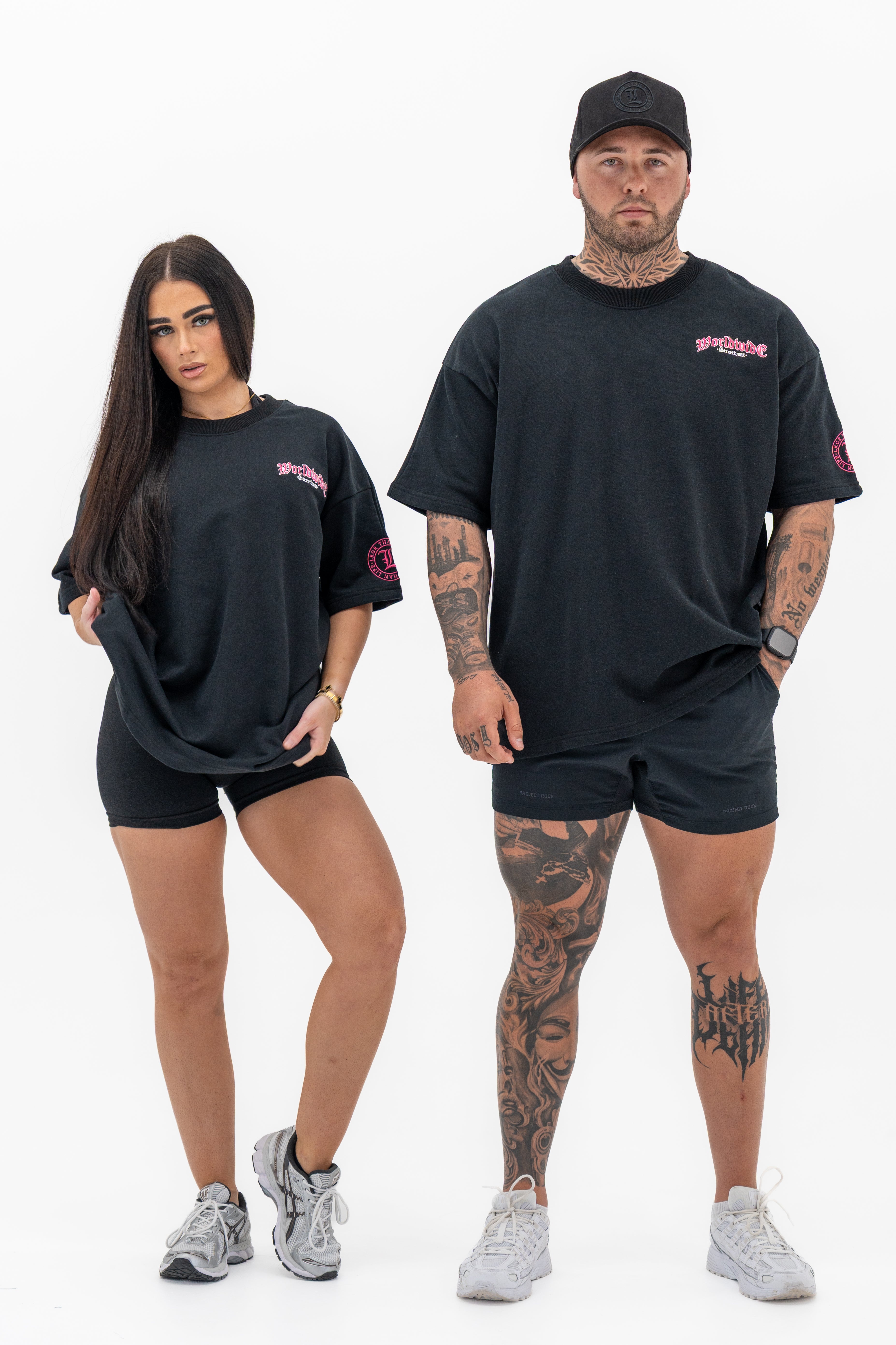 Worldwide Tee | Black / Pink