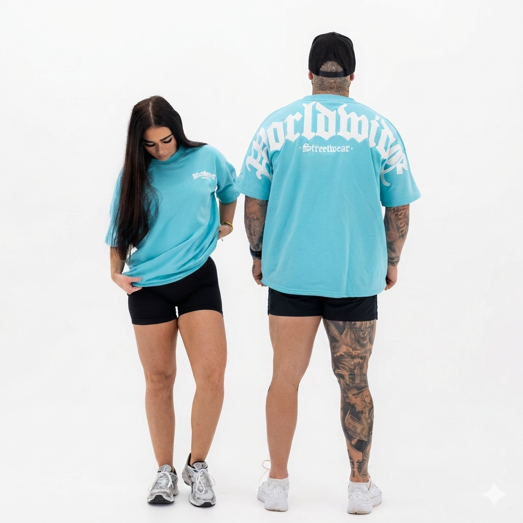 Worldwide Tee | Teal / White