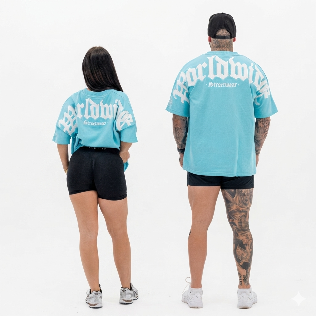 Worldwide Tee | Teal / White
